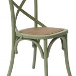 Sedia betulla con paglia verde anticato