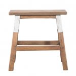 Sgabbello rettangolare bianco